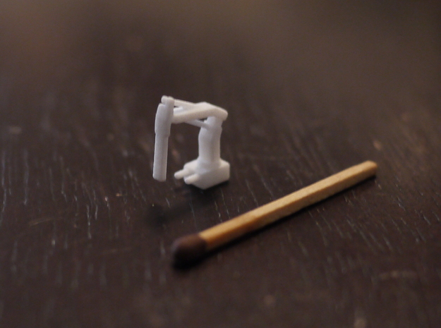 Crane (1:200), 4 pieces on sprue in White Processed Versatile Plastic