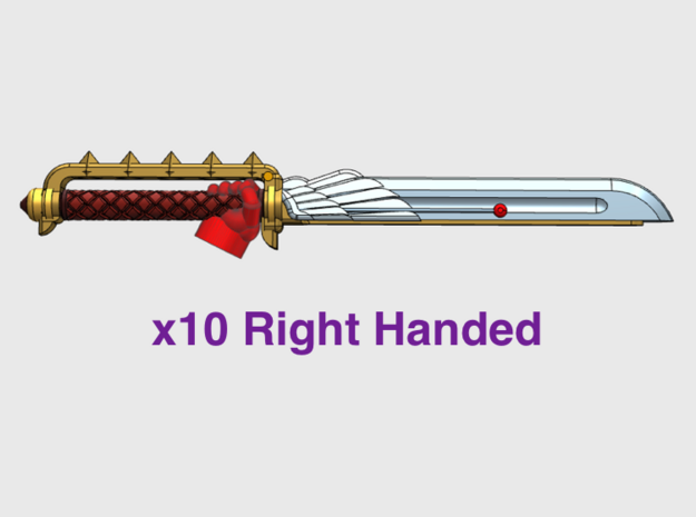10x Right-handed Energy Sword : Carmine in Tan Fine Detail Plastic