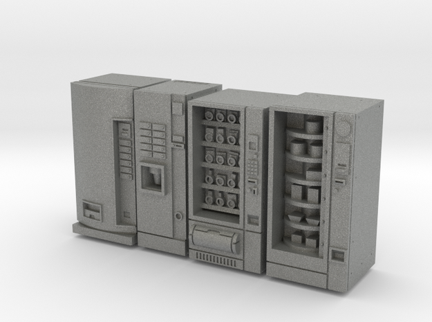 Four Vending Machines 1/24 scale in Gray PA12