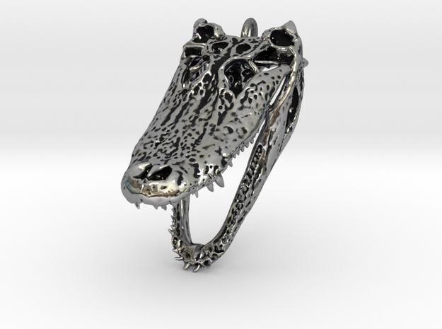 Alligator_Skull_Pendant in Antique Silver