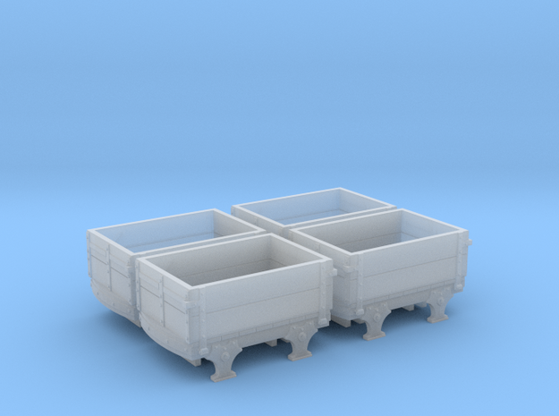 GVT 1t open waggons x4 009 in Tan Fine Detail Plastic