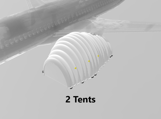 Jet Engine Tent (small) (x2) 1/350 in White Natural Versatile Plastic