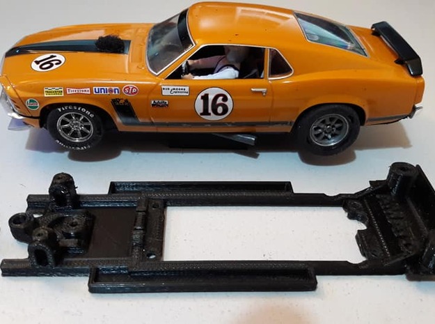 Chassis for Scalextric Mustang (C2436 or similar) in White Natural Versatile Plastic