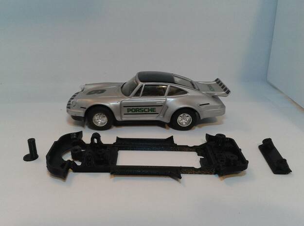 Chassis for Scalextric Porsche 935 Turbo (Classic) in White Natural Versatile Plastic