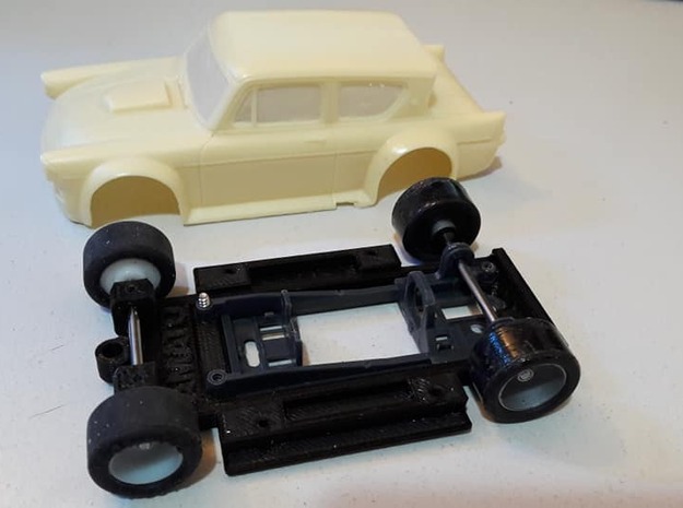 Chassis for George Turner Ford Anglia (with arches in White Natural Versatile Plastic