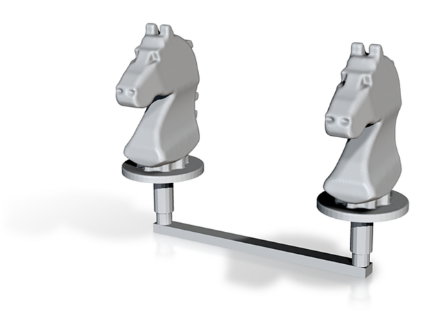 Chess Toppers - 2 Classic Knights in White Natural Versatile Plastic