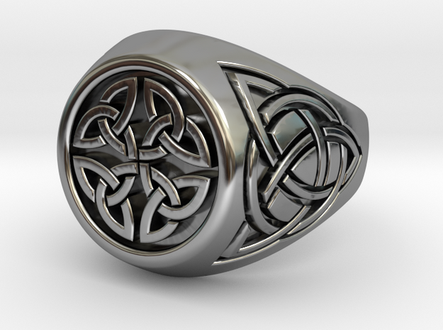 Celtic signet ring in Antique Silver