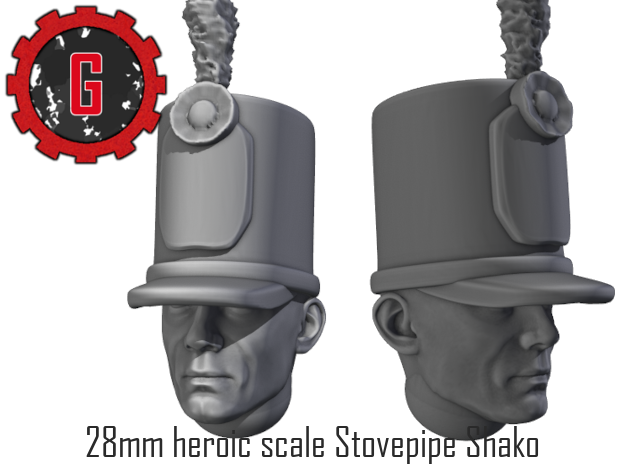 28mm heroic scale Stovepipe Shako (revised) in Tan Fine Detail Plastic: Small