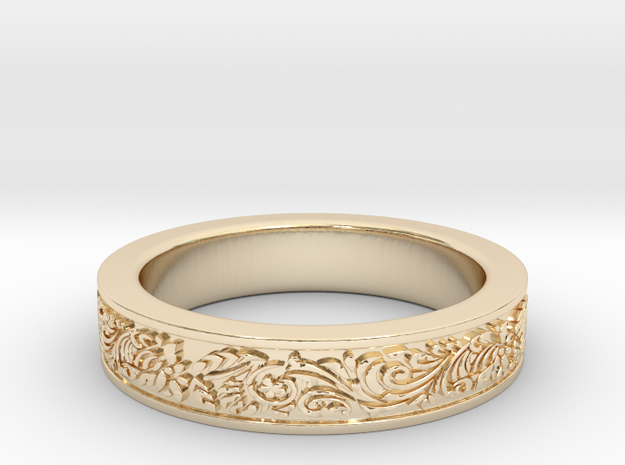 Celtic Wedding Ring 10 in 14K Yellow Gold