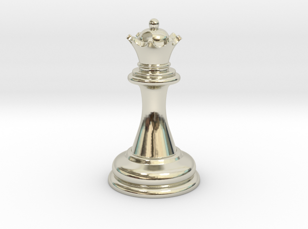 Chess Queen in 14k White Gold