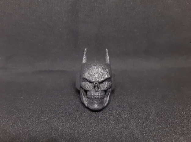 Batman Skull Ring in Matte Black Steel: 9 / 59