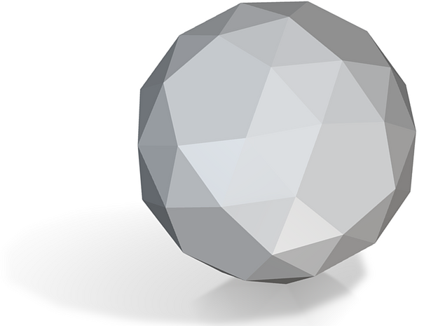 Snub Dodecahedron (dextro) - 10 mm in Tan Fine Detail Plastic