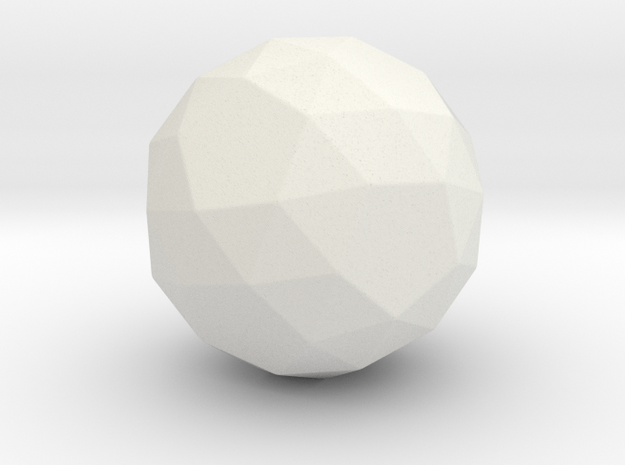Snub Dodecahedron (dextro) - 1 Inch - Rounded V1 in White Natural Versatile Plastic