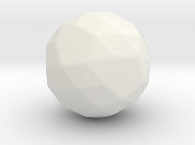 Snub Dodecahedron (dextro) - 1 Inch - Rounded V2 in White Natural Versatile Plastic