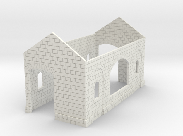 OO Gauge Goods Shed Shell (Version 2) in White Natural Versatile Plastic
