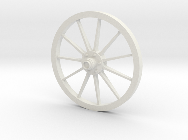 1:6 Wheel for German horse-drawn field wagon in White Natural Versatile Plastic