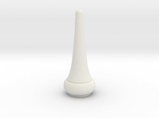 Signal Semaphore Finial Pointed Cone 1:6 scale in White Natural Versatile Plastic