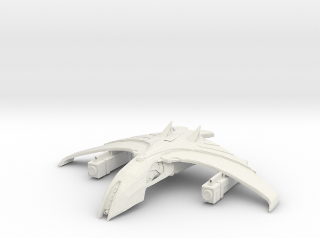 Romulan Cor Class WarBird  2.1" long in White Natural Versatile Plastic