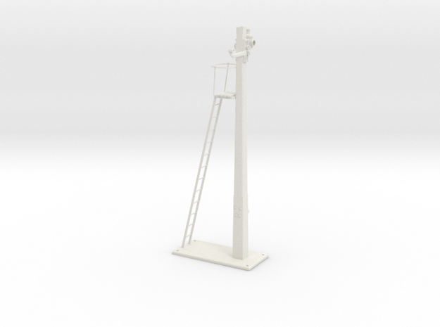Signal Semaphore Post Ladder and Base 1:19 scale in White Natural Versatile Plastic