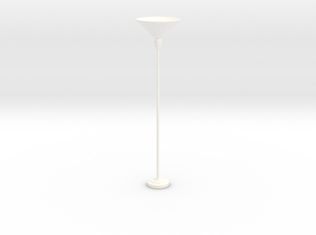 Miniature Dollhouse Floor Lamp 'Retro Living'  in White Processed Versatile Plastic: 1:24