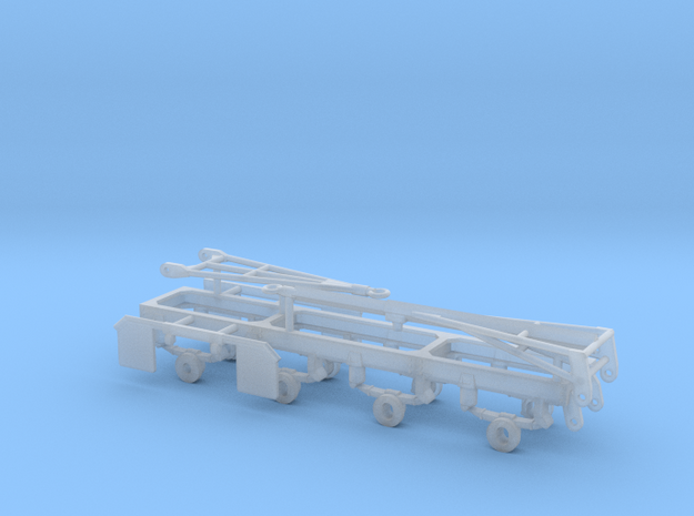 1/87th Quad axle pup trailer frame w options in Tan Fine Detail Plastic