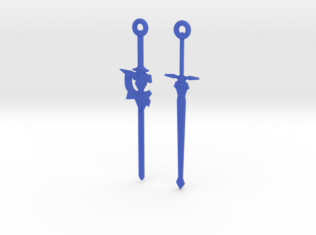 Dual Kirito Swords in Blue Processed Versatile Plastic