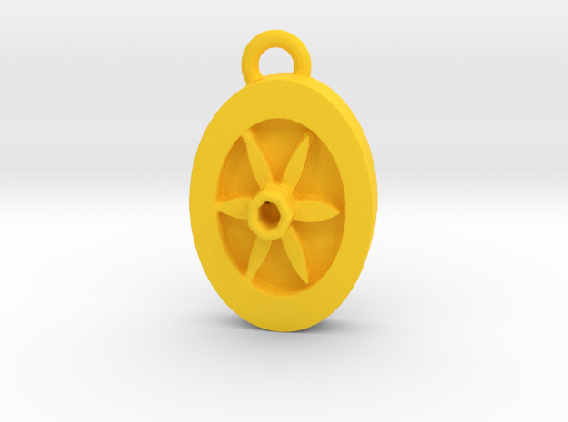 Daffodil pendant in Yellow Processed Versatile Plastic