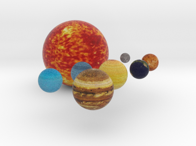10 cm sun Our Solar System (Large edition) in Natural Full Color Sandstone