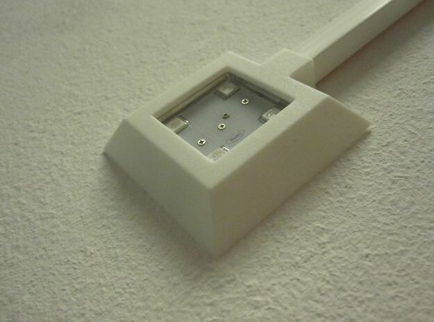 Quadratischer LED Halter in White Processed Versatile Plastic