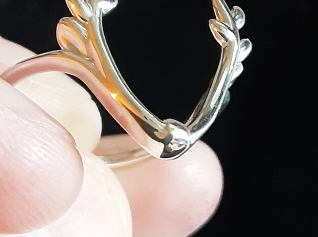 antler ring in Fine Detail Polished Silver: 5 / 49