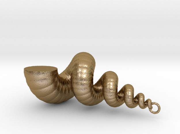 Shell - Snail Mollusc Charm 3D Model - 3D Printing in Polished Gold Steel