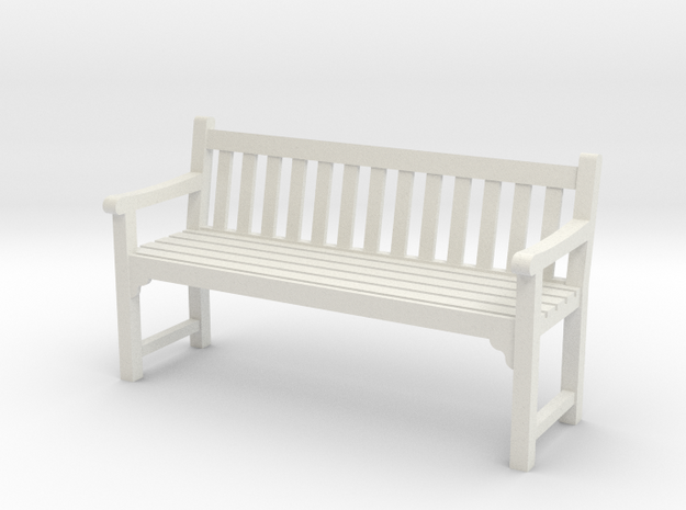 Park Bench 1.55 Scale in White Natural Versatile Plastic