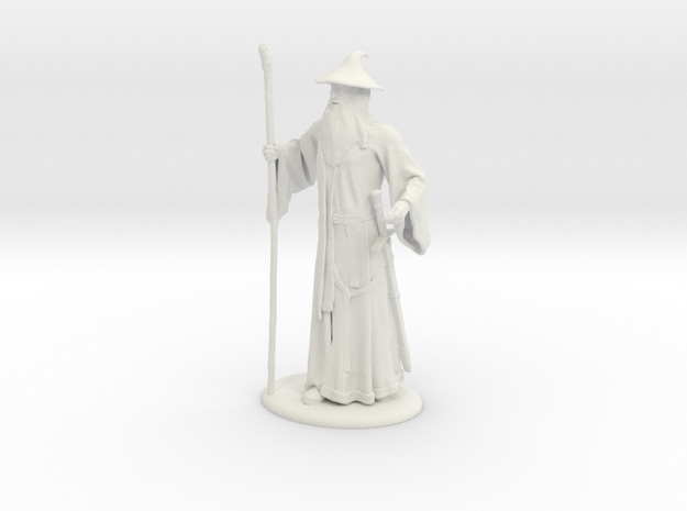 Gandalf Miniature in White Natural Versatile Plastic: 1:55
