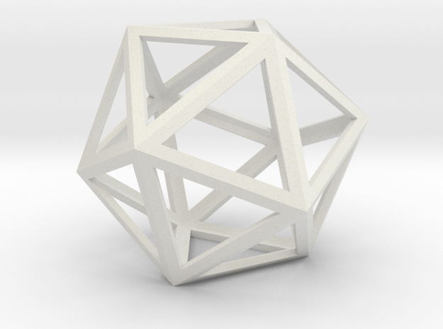 lawal  5.8 mm skeletal icosahedron shell in White Natural Versatile Plastic