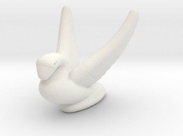 1/32 Swan Hood Ornament in White Natural Versatile Plastic