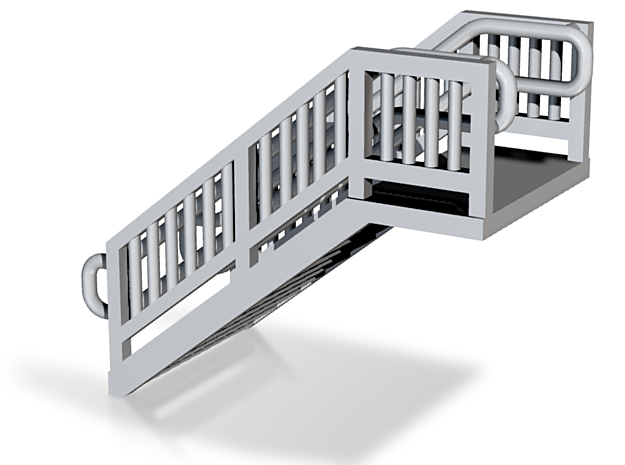 N Scale Steel Station Stairs H12.5W12.5mm in Tan Fine Detail Plastic
