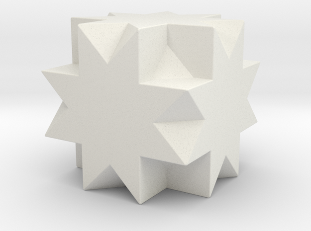 Great Cubicuboctahedron - 1 inch - Rounded V1 in White Natural Versatile Plastic