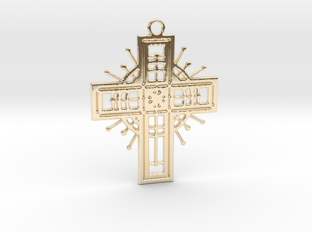 Sacred Cross Radiance in 14K Yellow Gold