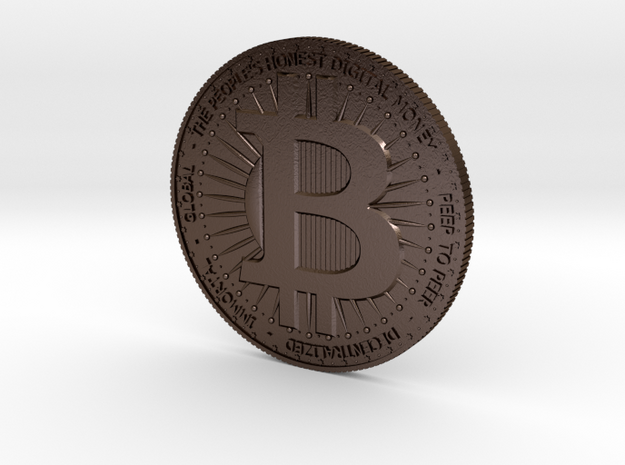 BITCOIN in Polished Bronze Steel: Large
