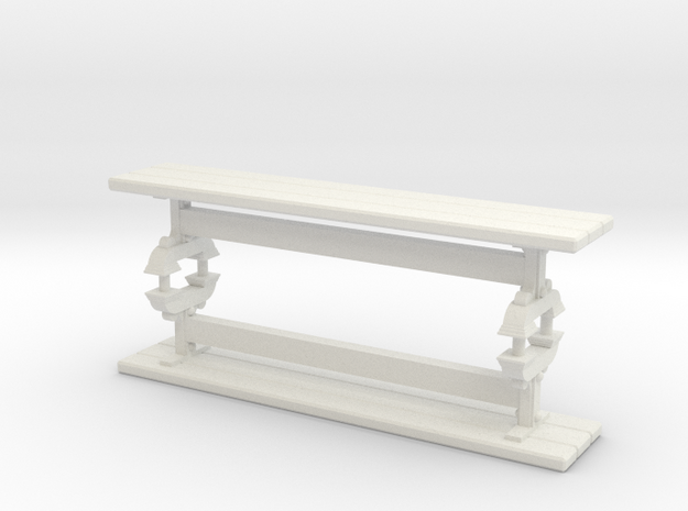 Benches for 1/24 scale Trestle Table in White Natural Versatile Plastic