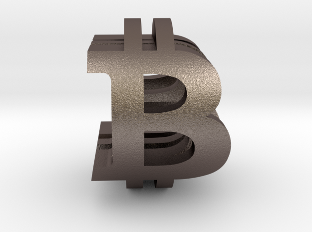 Bitcoin Peace in Polished Bronzed-Silver Steel