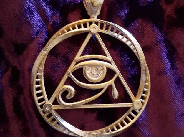 Eye of Ra DNA pendant in Polished Gold Steel