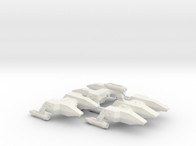 3788 Scale Lyran MP and Police Corvettes (3) CVN in White Natural Versatile Plastic