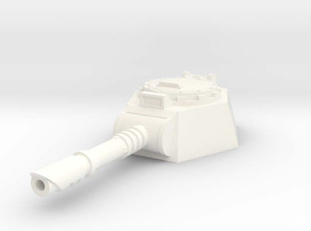 28mm laser cannon turret flat bottom in White Processed Versatile Plastic