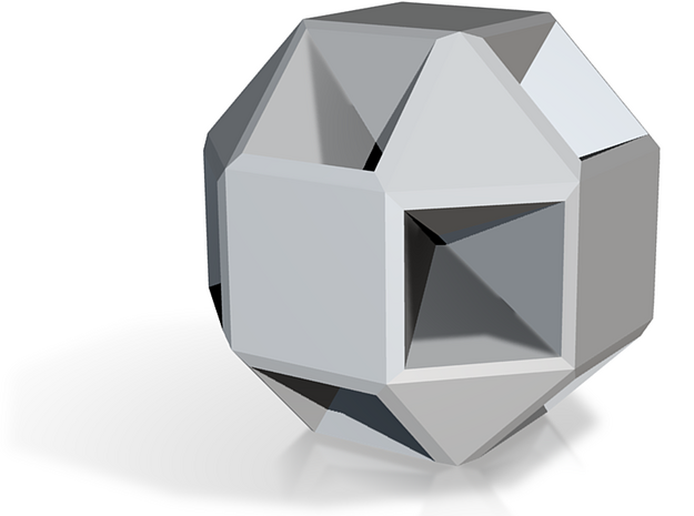  Small Cubicuboctahedron - 10mm in Tan Fine Detail Plastic