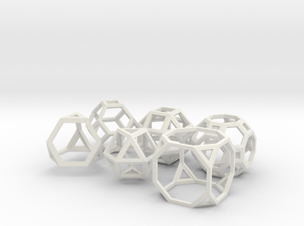 Archimedean Solids Part 1 in White Natural Versatile Plastic