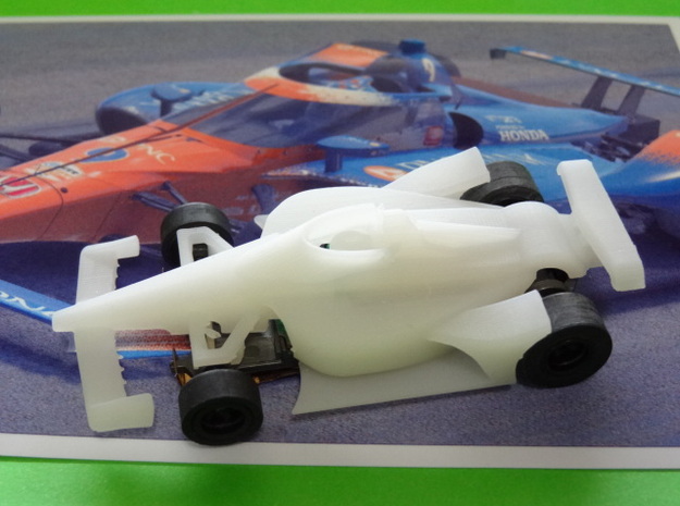 HO 2020 Oval Indy Car in White Processed Versatile Plastic