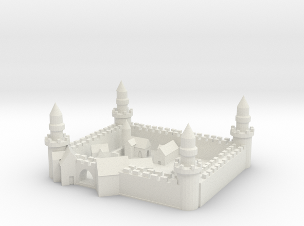 Medieval City in White Natural Versatile Plastic
