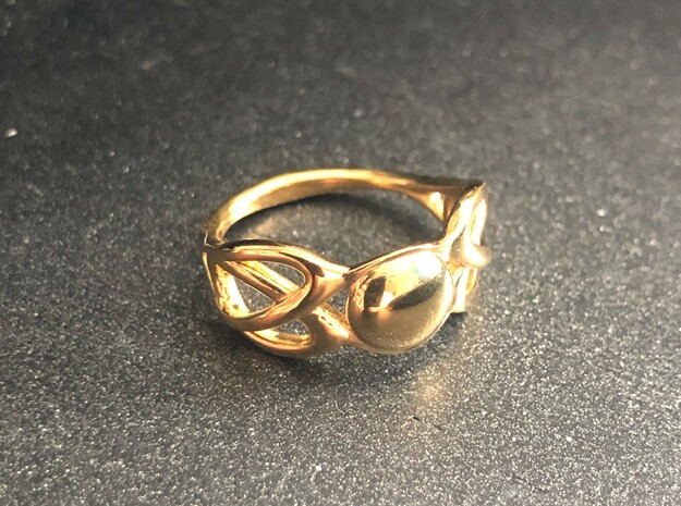 knot ring in 14k Gold Plated Brass: 10 / 61.5