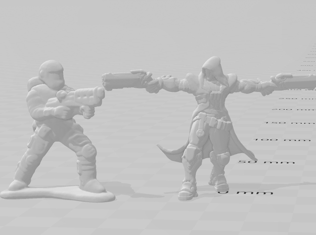 Heavy Weapons Commando miniature model games rpg in Tan Fine Detail Plastic